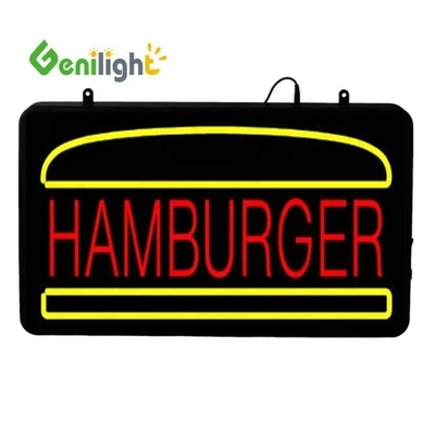 Certificat d'alimentation ABS Open-Mold BURGERS KEBABS LED Sign pour taille et couleur personnalisées