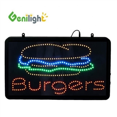 Certificat d'alimentation ABS Open-Mold BURGERS KEBABS LED Sign pour taille et couleur personnalisées