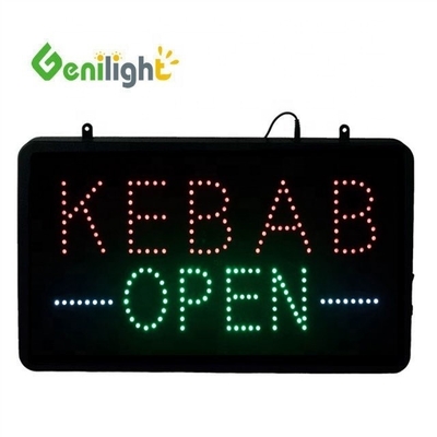 Certificat d'alimentation ABS Open-Mold BURGERS KEBABS LED Sign pour taille et couleur personnalisées