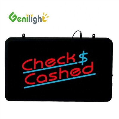 Genilight 22 * 13 pouces Super luminosité LED vérifier lettre encaissée néon signe ouvert pour l' intérieur