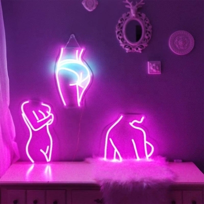Signal de néon de dame personnalisé avec support acrylique LEDs en silicone rose Durée de vie 50000 heures