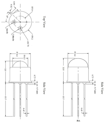 7V Max. Diode émettrice de lumière UV à tension inverse Micro LED pour une meilleure performance