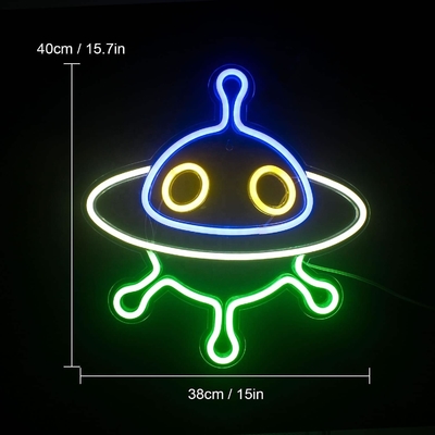 Signes néon acryliques de vaisseaux spatiaux personnalisés pour la décoration murale et la lumière nocturne LED des OVNI
