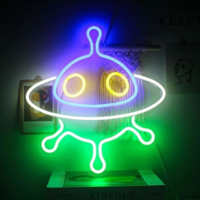 Signes néon acryliques de vaisseaux spatiaux personnalisés pour la décoration murale et la lumière nocturne LED des OVNI