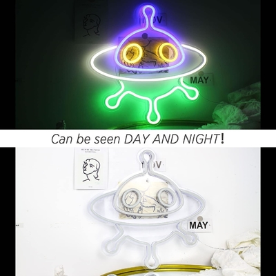 Signes néon acryliques de vaisseaux spatiaux personnalisés pour la décoration murale et la lumière nocturne LED des OVNI