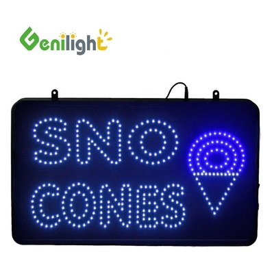 Indicateur LED SNO CONES personnalisé pour la décoration des magasins de détail 22 * 13 pouces Dimensions de l'écran