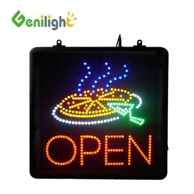 ABS moule ouvert Rectangle personnalisé Pizza Wall Light Acrylique Open Sign Neon Led avec chian suspendu