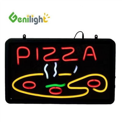 ABS moule ouvert Rectangle personnalisé Pizza Wall Light Acrylique Open Sign Neon Led avec chian suspendu