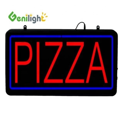 ABS moule ouvert Rectangle personnalisé Pizza Wall Light Acrylique Open Sign Neon Led avec chian suspendu