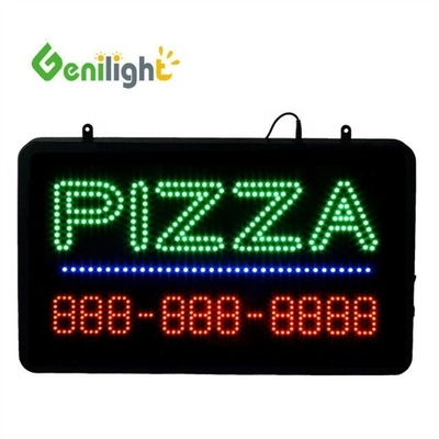 ABS moule ouvert Rectangle personnalisé Pizza Wall Light Acrylique Open Sign Neon Led avec chian suspendu