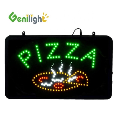 ABS moule ouvert Rectangle personnalisé Pizza Wall Light Acrylique Open Sign Neon Led avec chian suspendu
