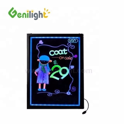 Tableau d'écriture réécrivable à LED clignotant avec bouton de commande, support de trépied en coton, forme rectangulaire et grande capacité anti-vent
