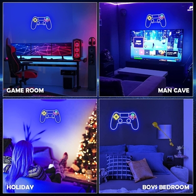 Ajoutez une touche de couleur à votre salle de jeu avec le panneau au néon du contrôleur de jeu personnalisé de 41*27,5 cm