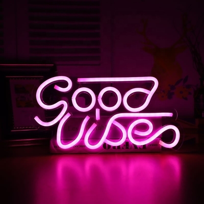 27.5 * 15cm personnalisé bleu bonne vibration panneau au néon pour la décoration murale de la chambre à coucher