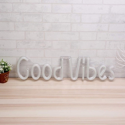 27.5 * 15cm personnalisé bleu bonne vibration panneau au néon pour la décoration murale de la chambre à coucher