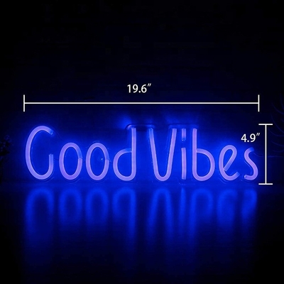 27.5 * 15cm personnalisé bleu bonne vibration panneau au néon pour la décoration murale de la chambre à coucher