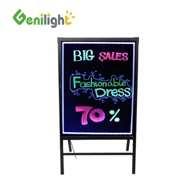 Tableau d'écriture LED en verre trempé à double face pour des présentations interactives