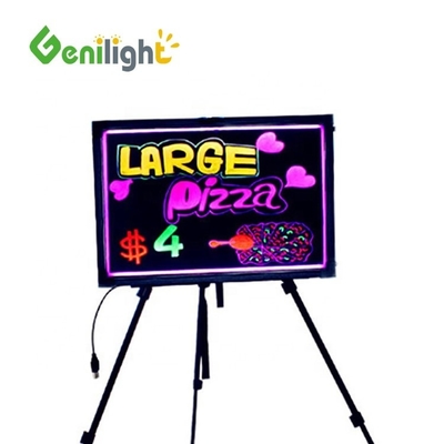 Tableau d'écriture LED en verre trempé à double face pour des présentations interactives