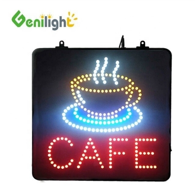 Classification IP personnalisé animé 12V acrylique LED Light Café néon signe pour les magasins