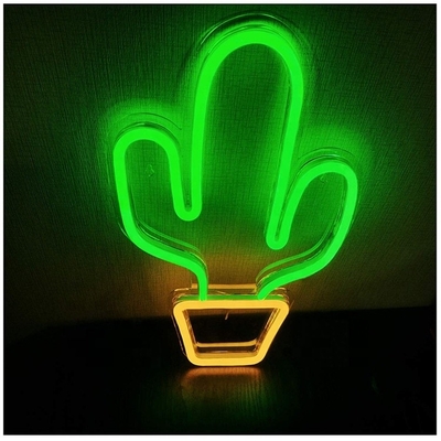 Affichage au néon LED alimenté par USB pour la décoration de la chambre à coucher Forme de cactus pour les enfants Adolescents garçons filles dortoir