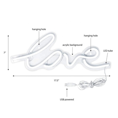 50000 heures de durée de vie Business Neon Sign Large LED Love Light pour une conception personnalisée