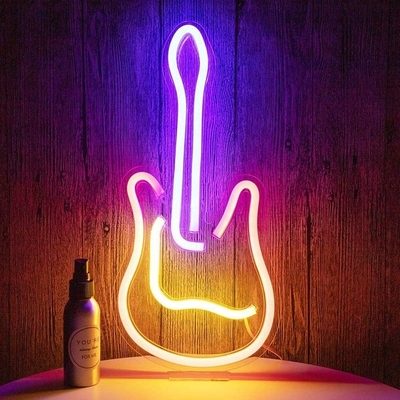 Énergé Dimmable On / Off Switch 3D Guitar Neon Sign pour le studio de musique Design personnalisé
