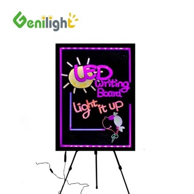 Tableau d'écriture en néon rectangulaire acrylique affichage LED pour les entreprises