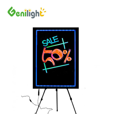 Tableau d'écriture en néon rectangulaire acrylique affichage LED pour les entreprises