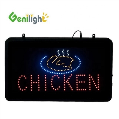 56*33cm DC12V Genilight Flash Edge Publicité LED Affichage ouvert pour le magasin de poulet frit