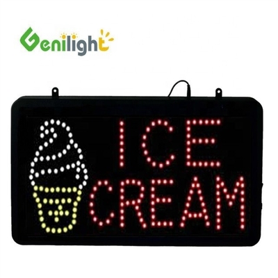 Boutique de crème glacée Affichage électronique LED néon ouvert avec cadre ABS et plaque d'acrylique