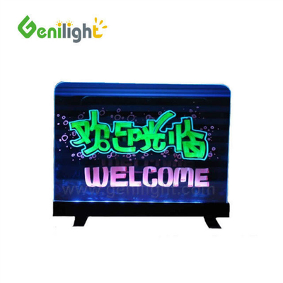 Panneau de carte à écrire à LED mini RGB transparent intérieur Taille 20 * 30 cm pour l'affichage en magasin