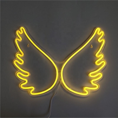 45*34cm Angels Wing Signes au néon pour la décoration murale dans la chambre des filles Chambre des enfants Energie de mariage