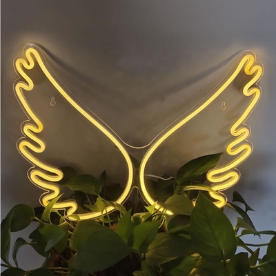 45*34cm Angels Wing Signes au néon pour la décoration murale dans la chambre des filles Chambre des enfants Energie de mariage