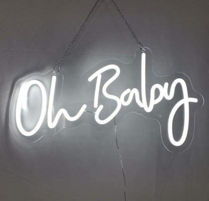 Lumière au néon pour bébé Salle de jeux de la maternelle Mariage Lettre LED blanche Signature allumée