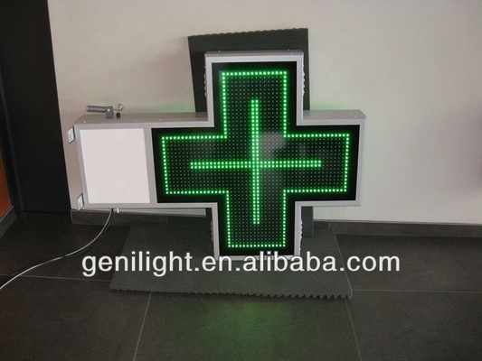Affichage extérieur à double face couleur verte LED Croix de pharmacie