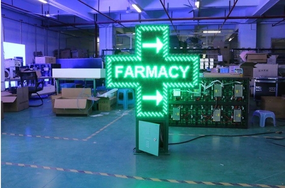Affichage LED croisé de pharmacie extérieure avec clignotant lumineux et intégration de la fonction SDK