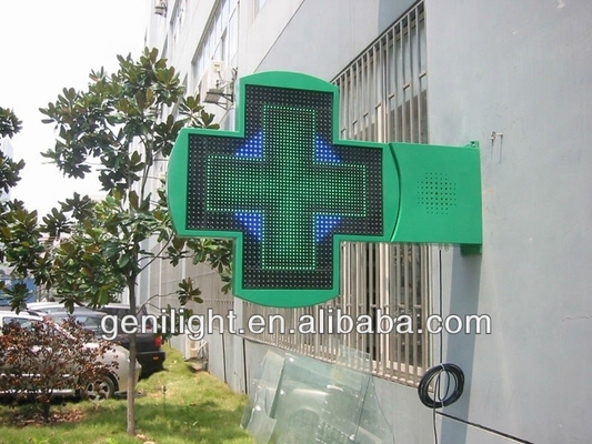 Affichage LED croisé de pharmacie extérieure avec clignotant lumineux et intégration de la fonction SDK