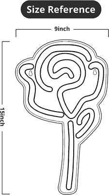 5V Voltage LED Des lumières de fleurs Rose Neon Signe pour la décoration murale de la chambre à coucher Commutateur Décoration de fête