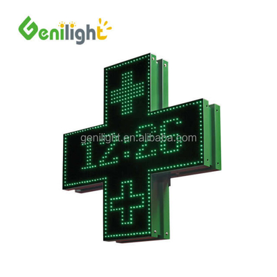 Signe extérieur de pharmacie à LED vert P10 P16 P20 P25 RF WIFI 1024*1024mm Lumière ≥6000CD