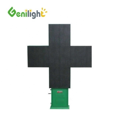 Faites de la publicité pour votre pharmacie avec un panneau d'affichage LED croisé en couleur verte P20 de 1000x1000 mm