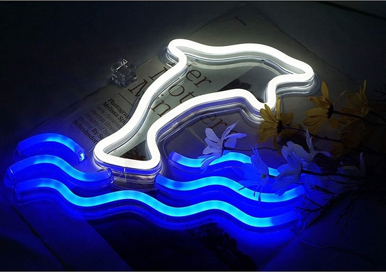 5V grand panneau lumineux au néon du dauphin Marquee batterie USB Table à commande LED