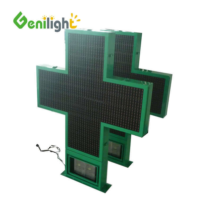 Fonction d'affichage graphique RGB vert LED FARMACY CROSS pour attirer les clients