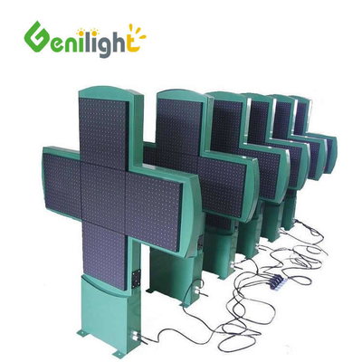 Fonction d'affichage graphique RGB vert LED FARMACY CROSS pour attirer les clients