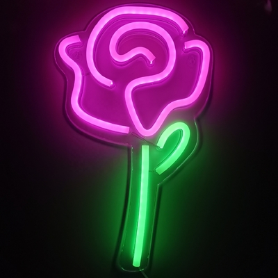 50000 heures de durée de vie LED Neon Sign Light avec rose de fleur personnalisée