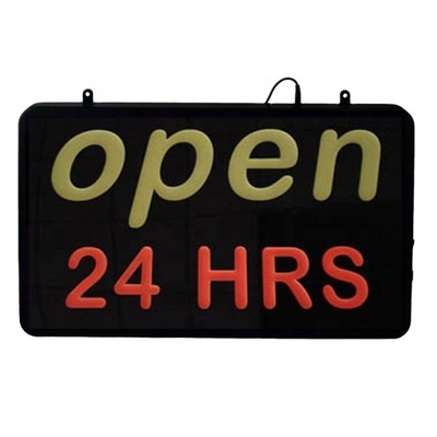 L'animation LED neon signe ouvert avec fonction d'affichage des heures animation tableau d'affichage acrylique
