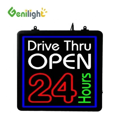 L'animation LED neon signe ouvert avec fonction d'affichage des heures animation tableau d'affichage acrylique