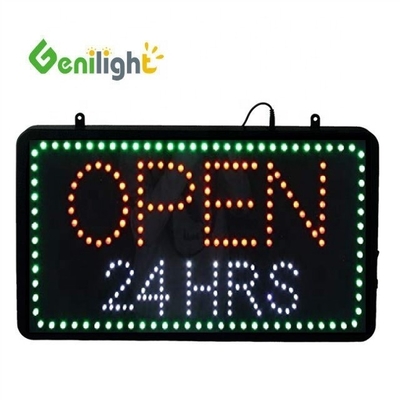 L'animation LED neon signe ouvert avec fonction d'affichage des heures animation tableau d'affichage acrylique
