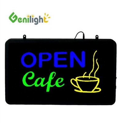 ABS Open-Mold Outframe LED Café éclairé Publicité Affichage au néon avec tableau d'affichage acrylique