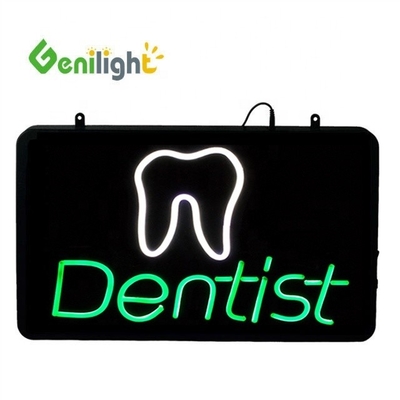 ABS Open-Mold Genilight Ovale 58 * 36cm LED néon signe ouvert avec logo de la dent