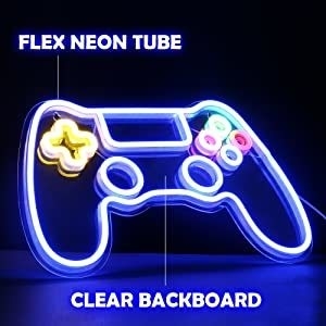 Lumière de panneau LED de forme de gamepad pour la décoration de salle de jeux 41*26,5 cm Consommation d'énergie